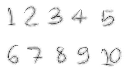 Obraz premium grass flower set of number in black and white background