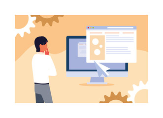 businessman standing, , planning and marketing research, business professional man