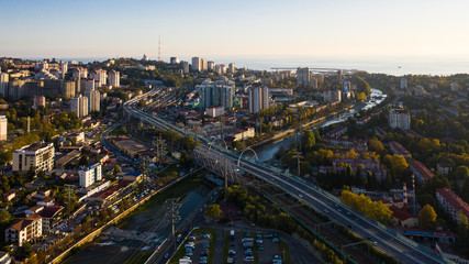 Fototapeta na wymiar aerial view of the city. sochi