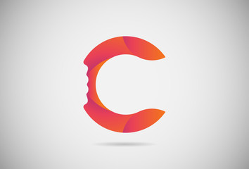 Letter C logo gradient simple elegant flat design. creative logo vector for company or event. abstract font and alphabet modern logo. purple pink and orange gradient logo.