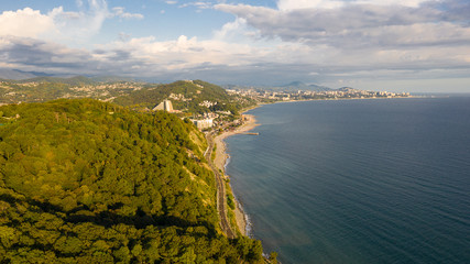 The resort city of Sochi from a bird's eye view