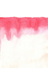 Abstract red and pink grunge background watercolor hand painting.