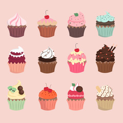 set of cupcakes