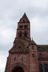 Fototapeta na wymiar church of Munster in Alsace in France in the Vosges