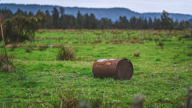 Old Rusty Metal Oil Tank