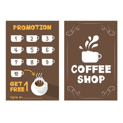 Promotion coffee vector design, Rewards coffee template design.