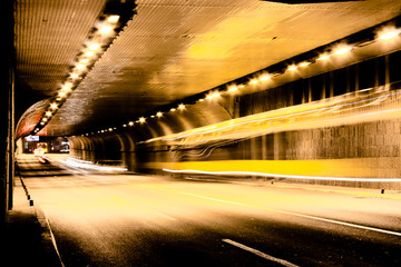 Night traffic on city streets