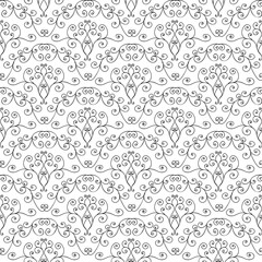 Hand drawing black-and-white curly pattern