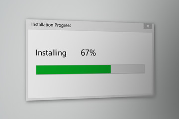 Install Program Process Animation on Gray Background