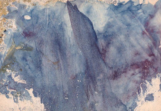 Abstract watercolor winter sea blue holiday background