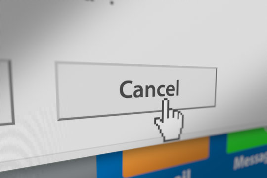Mouse Cursor Clicking Cancel Button on Monitor Screen. 