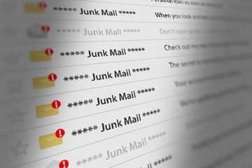 Close Up Shot of Junk Mail Box UI on Webmail - obrazy, fototapety, plakaty