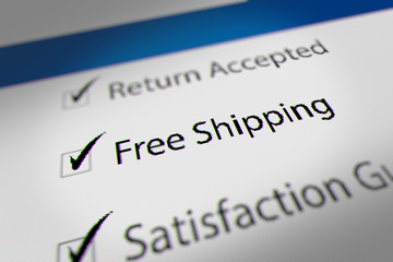 Obraz premium Free Shipping Option on Online Shopping Website. Online Shopping Advertisement/Promotion.