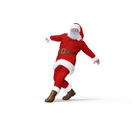 Santa Claus Isolated on White 3D Rendering