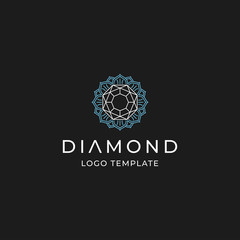 Luxury diamond with flower logo template, simple and easy to use on stationary