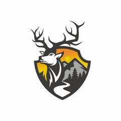 Deer Logo Design Vector Illustration
