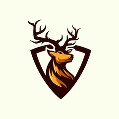 Deer Logo Design Vector Illustration