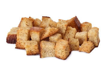 roasted dry bread slices, isolated.Entire image in sharpness.