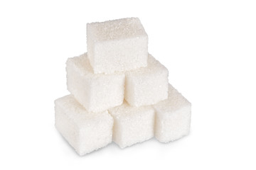 sugar cubes isolate on white background.Entire image in sharpness.