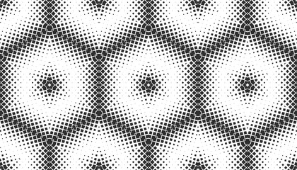 Abstract seamless pattern of geometric shapes. Stars in a hexagonal grid.