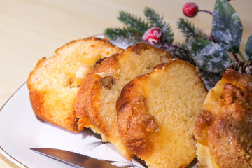 Sweet or Christmas dessert with nuts