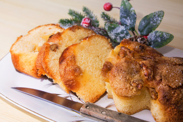 Sweet or Christmas dessert with nuts