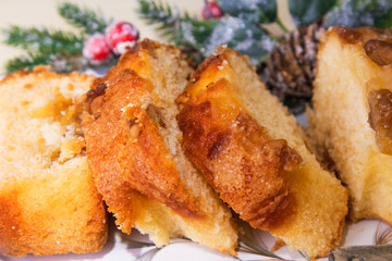 Sweet or Christmas dessert with nuts