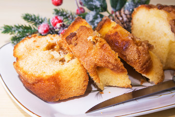 Sweet or Christmas dessert with nuts