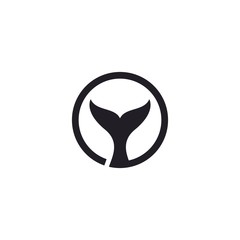 whale fin logo icon illustration