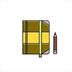 Vector Notebook and Pencil Icon
