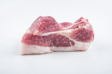 Piece of fresh pork on white background