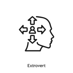extrovert icon vector sign symbol - obrazy, fototapety, plakaty
