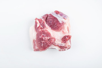 Piece of fresh pork on white background