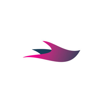 flying bird art logo design