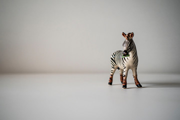 porcelain zebra figurine on a white background