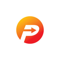 color circle p logo design