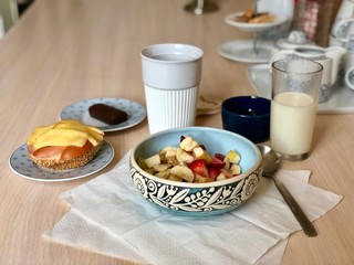 breakfast with cookies and milk