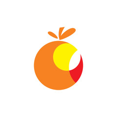 color fruit orange logo design