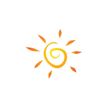 color sun art logo design