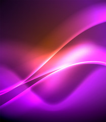 Shiny color bright neon abstract wave template. Abstract bright light. Neon light glowing effect. Space background. Abstract shape