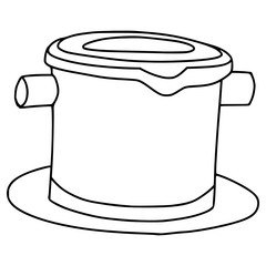 vietnam drip coffee doodle line vector