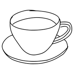 cup coffee doodle line vector