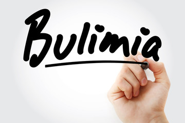 Hand writing Bulimia with marker, health concept background