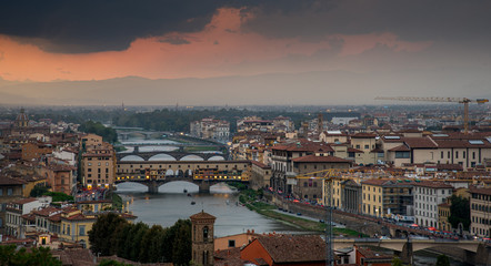 Skyline of Florence city in Italy