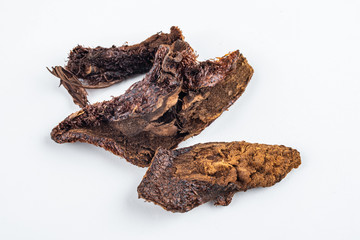 Chinese herbal medicine bone broken tonic on white background