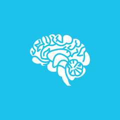 Brain icon. Flat illustration