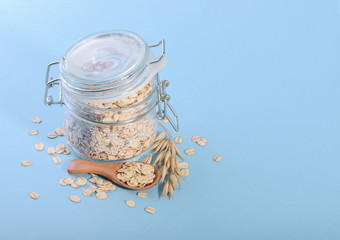 Rolled oats, healthy breakfast cereal oat flakes
