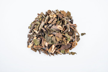 Chinese herbal medicine mulberry parasitic on white background