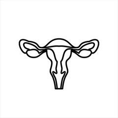 Human organs. Female uterus icon.