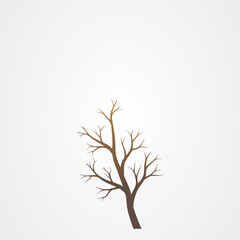 Fototapeta na wymiar Tree branch without leaves silhouette. Tree branch vector illustration.